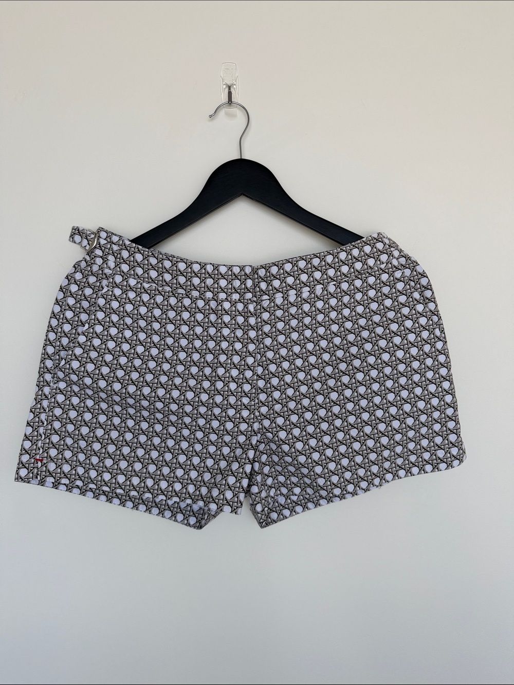 Orlebar Brown Black & White Geometric Swim Shorts